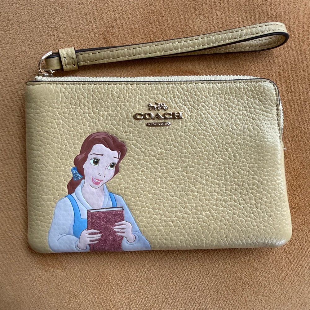 Coach x Disney Belle Small Corner Zip Leather Wristlet - Picture 5 of 7